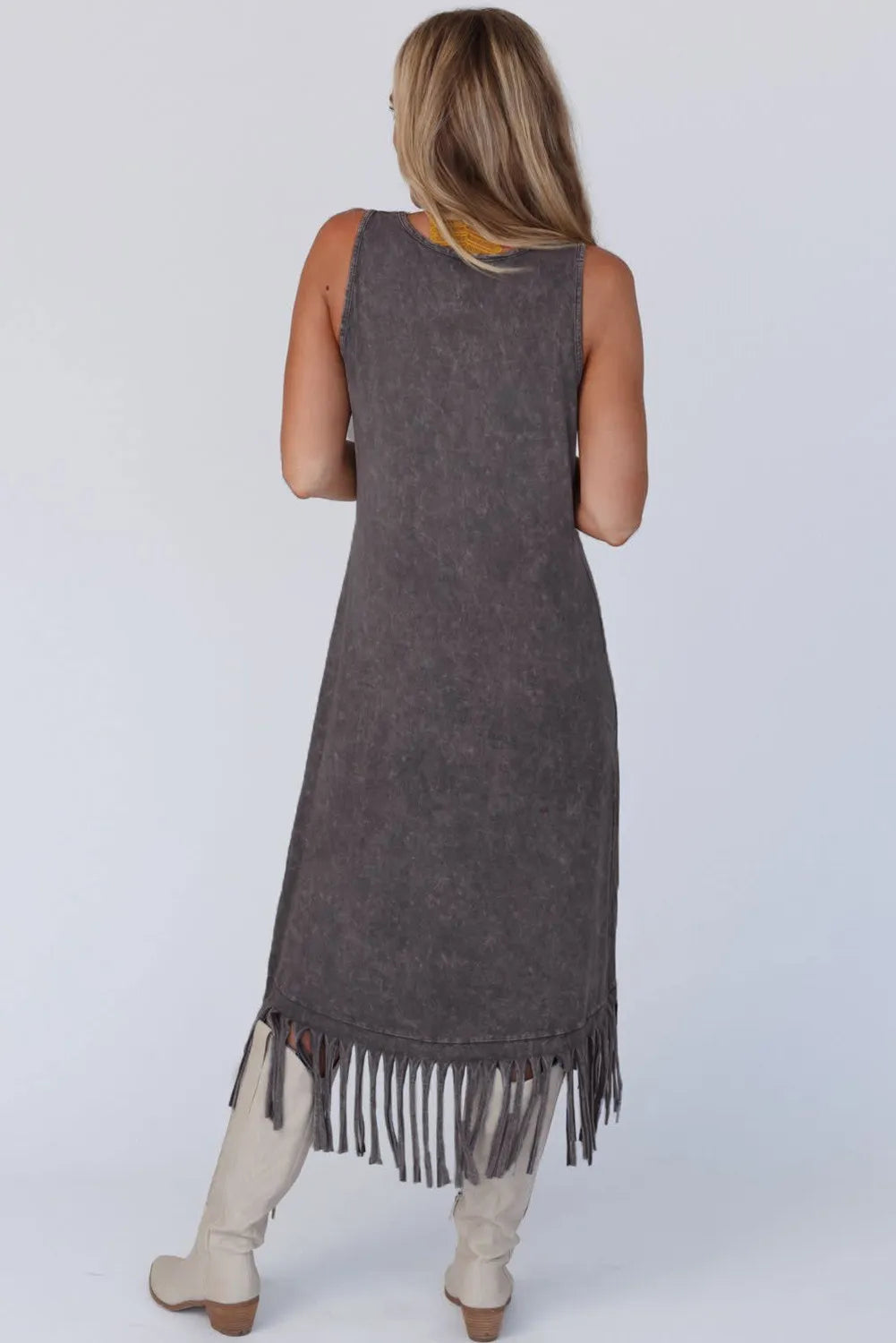 Gray Fringe Dress