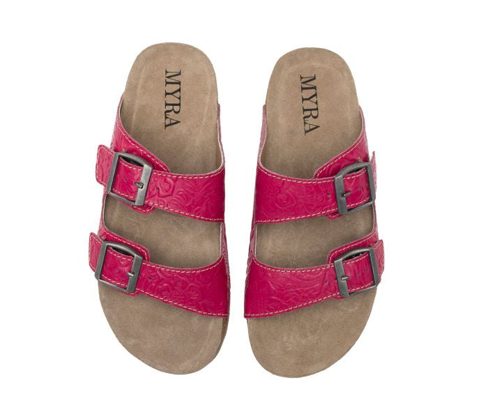 Myra Vibrant Heart Hand Tooled Sandals