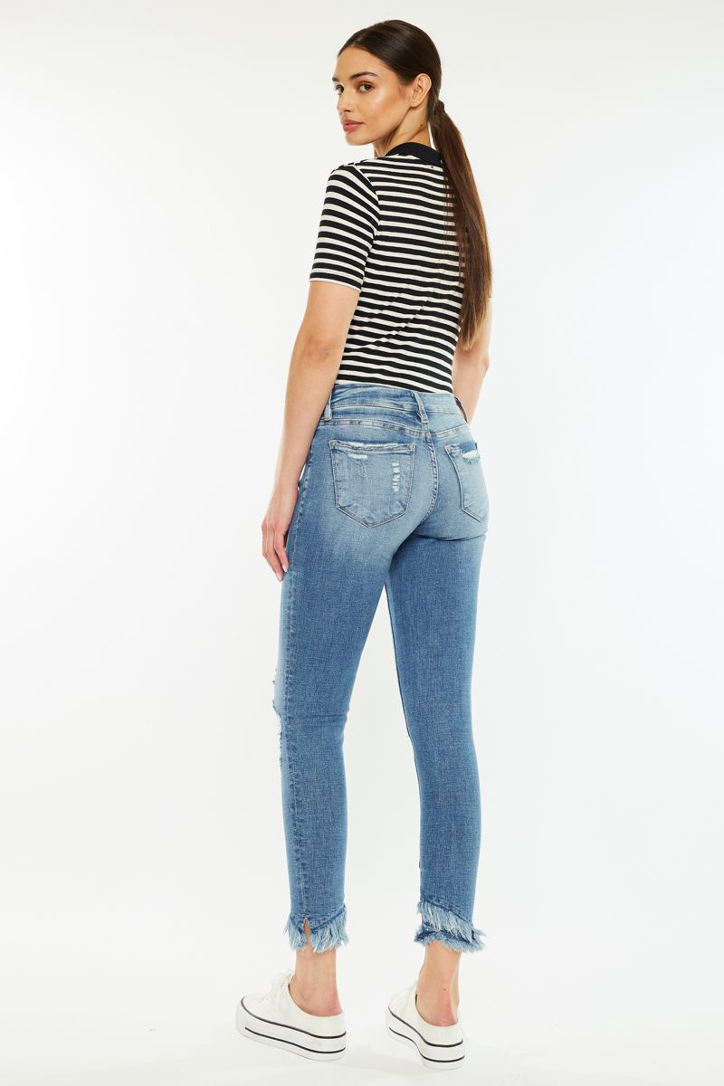 Kancan Mid Rise Distressed Jeans