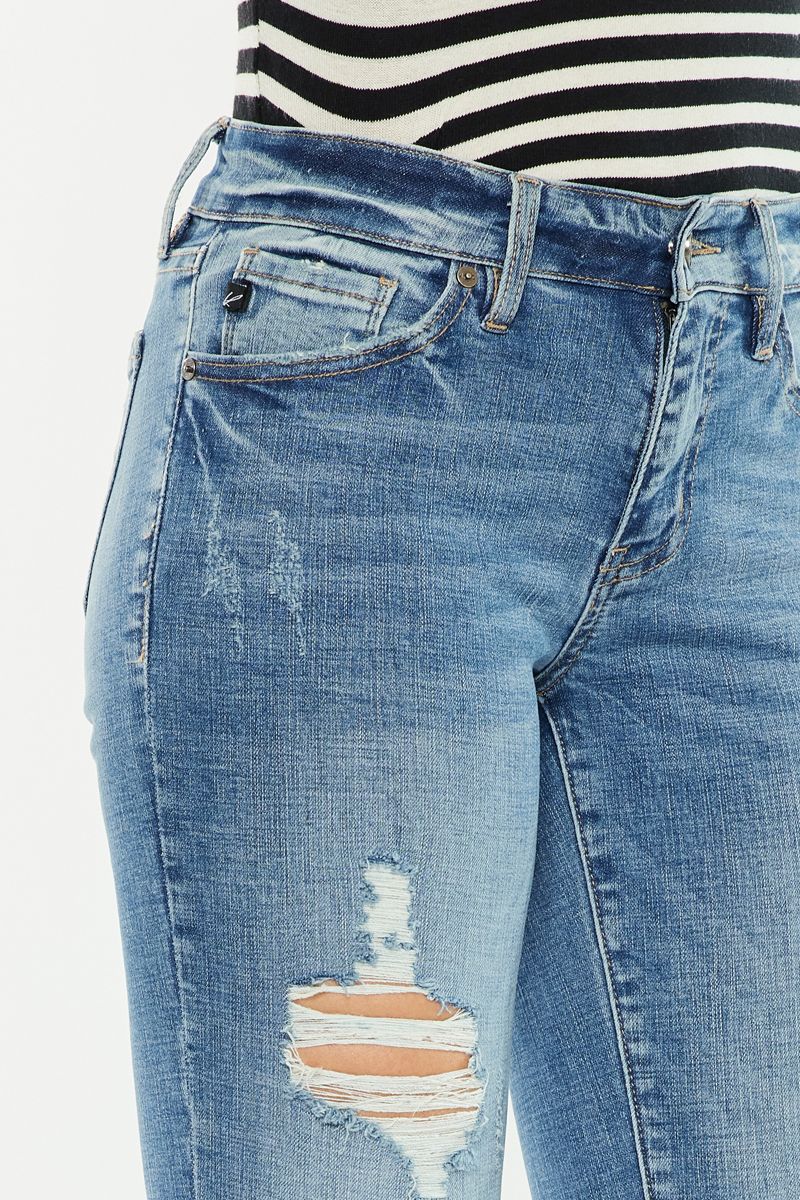 Kancan Mid Rise Distressed Jeans