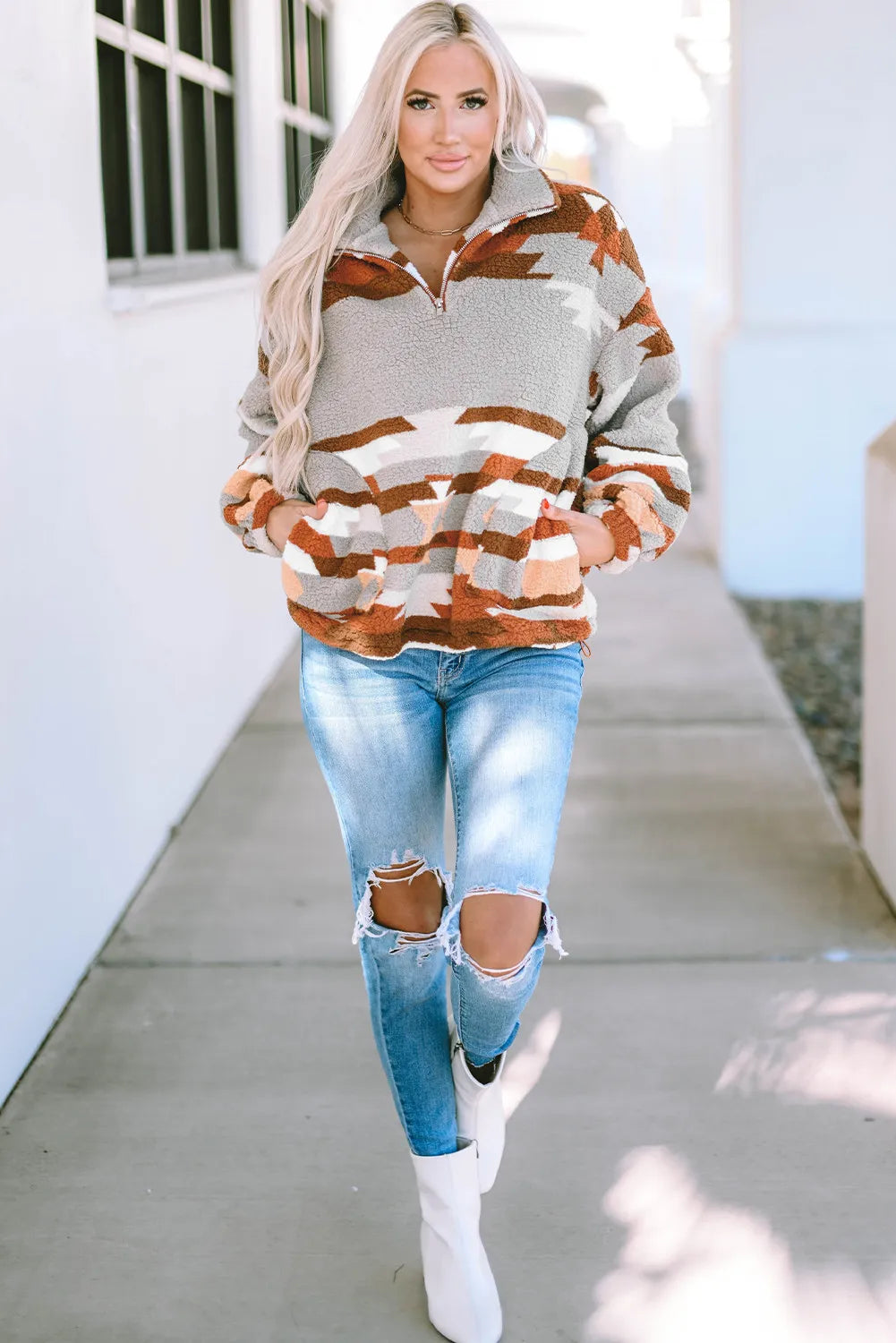 Aztec Sherpa Sweatshirt