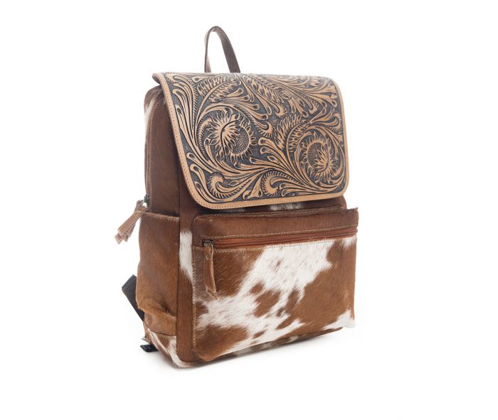 Myra Hillside Creek Hand-Tooled Bag