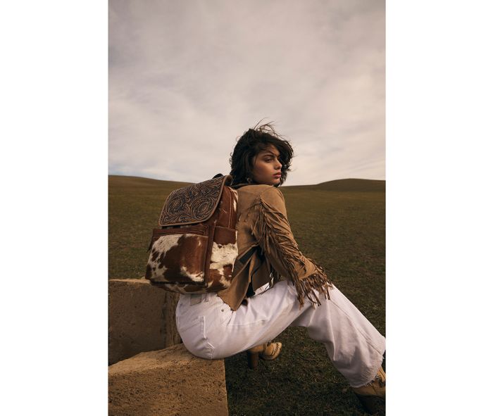 Myra Hillside Creek Hand-Tooled Bag