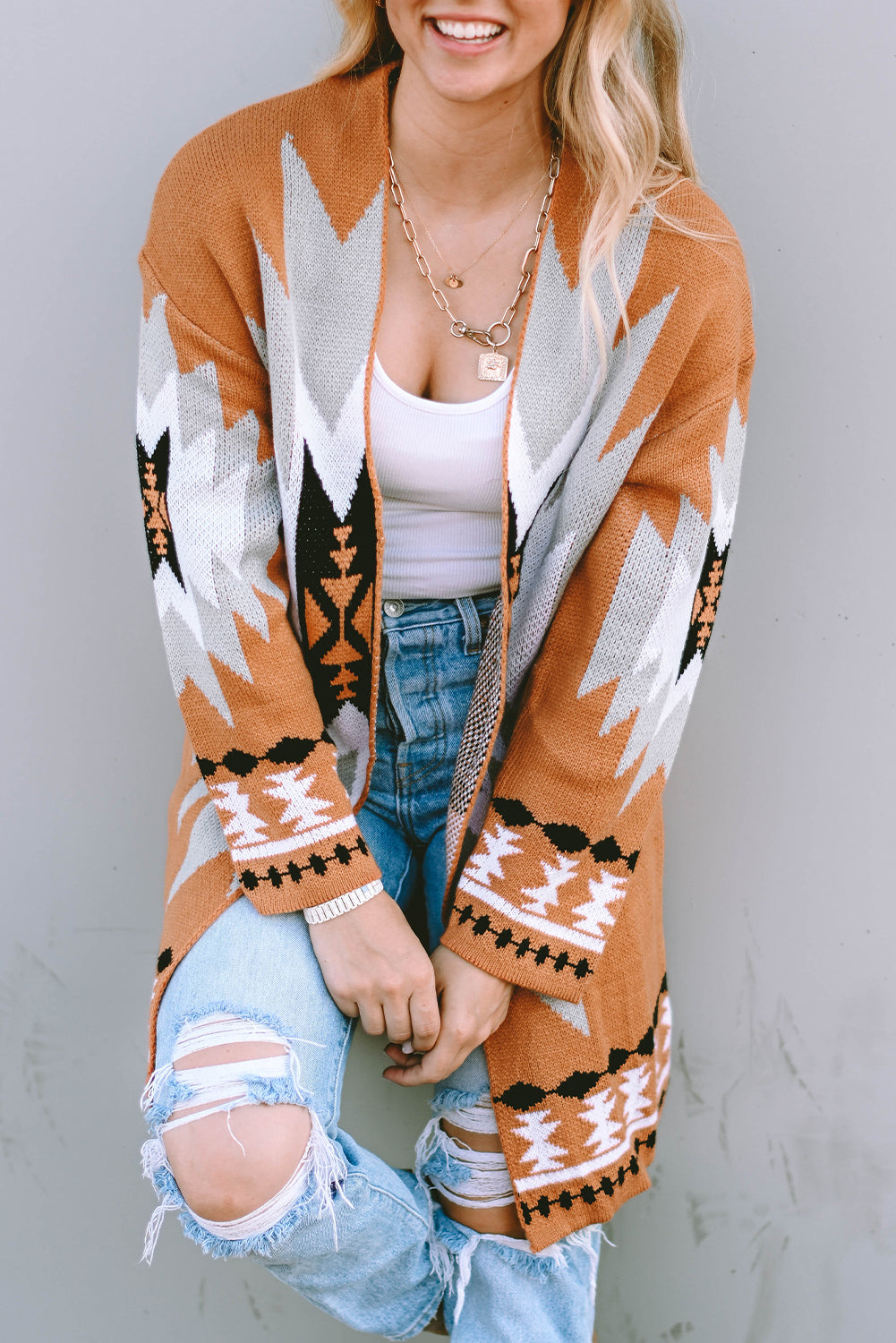 Gold Aztec Cardigan