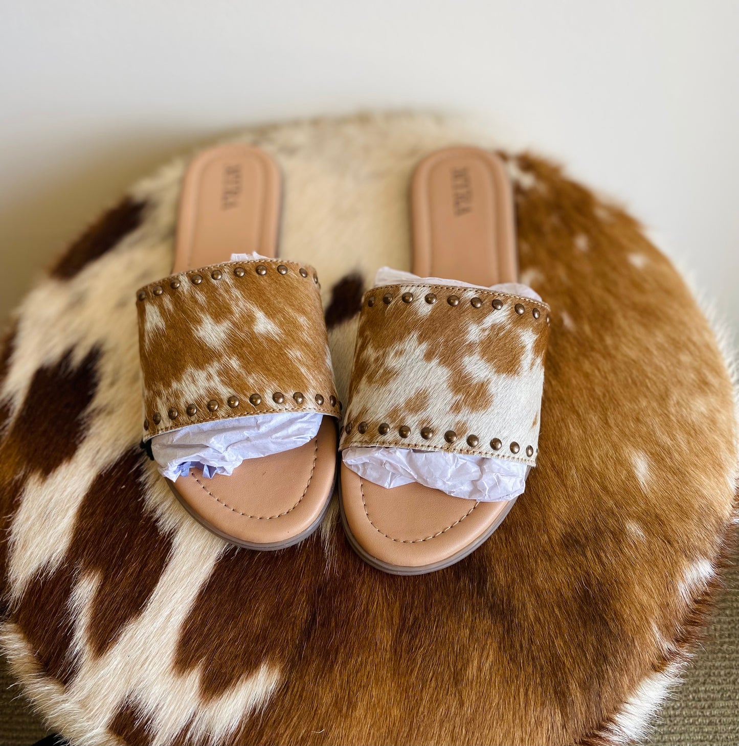 Cowhide Myra Lettie Ridge Sandals