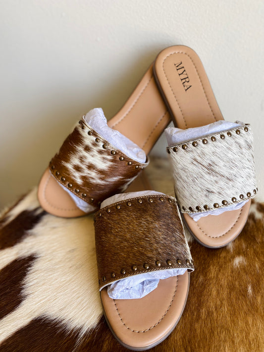 Cowhide Myra Lettie Ridge Sandals