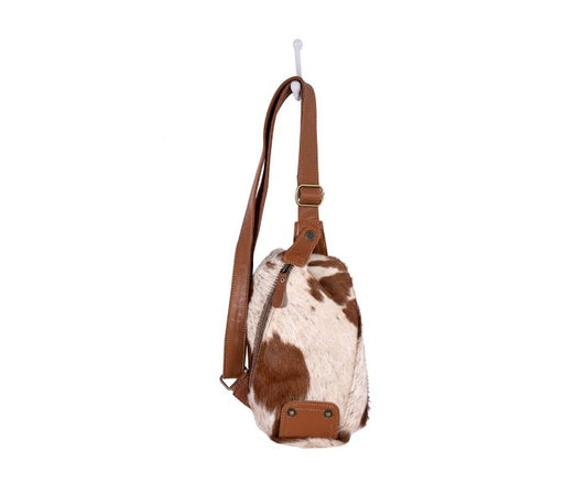 Myra Robnette Ranch Fanny-Pack Bag in Caramel & White
