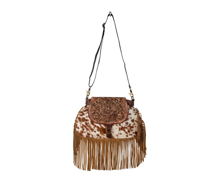 Myra Classic Country Fringed Hand-Tooled Bag