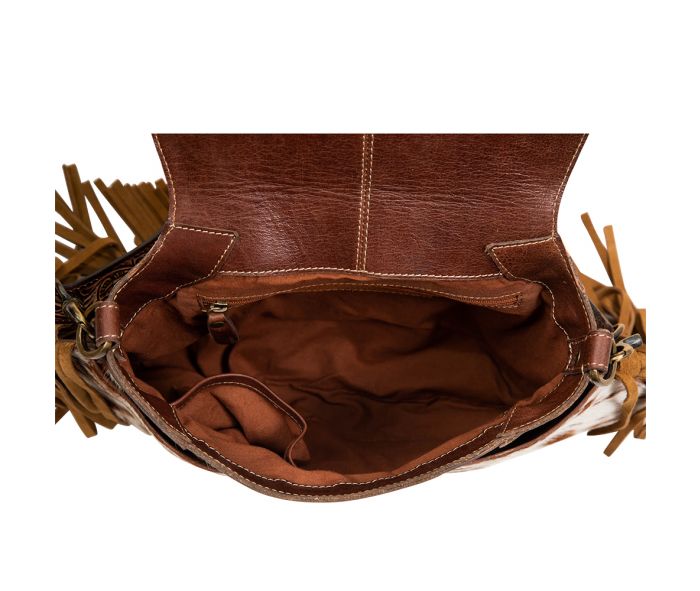 Myra Classic Country Fringed Hand-Tooled Bag