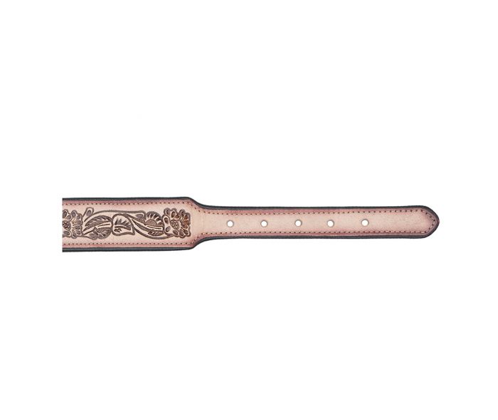 Myra Cow Dog Trail Hand-tooled Dog Collar