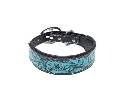 Myra Durango Daisy Hand-tooled Dog Collar