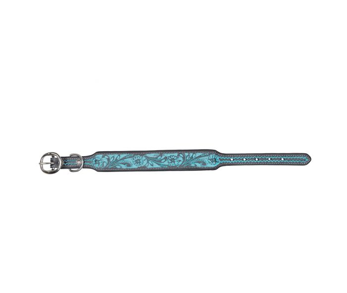Myra Durango Daisy Hand-tooled Dog Collar