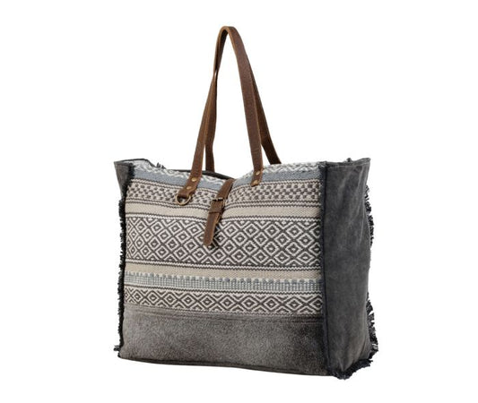 Myra Minimal Rhombus Patterned Weekender Bag