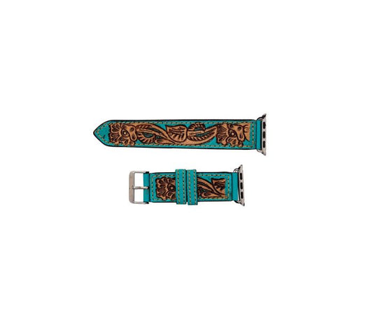 Myra Open Sky Hand-tooled Leather Watchband