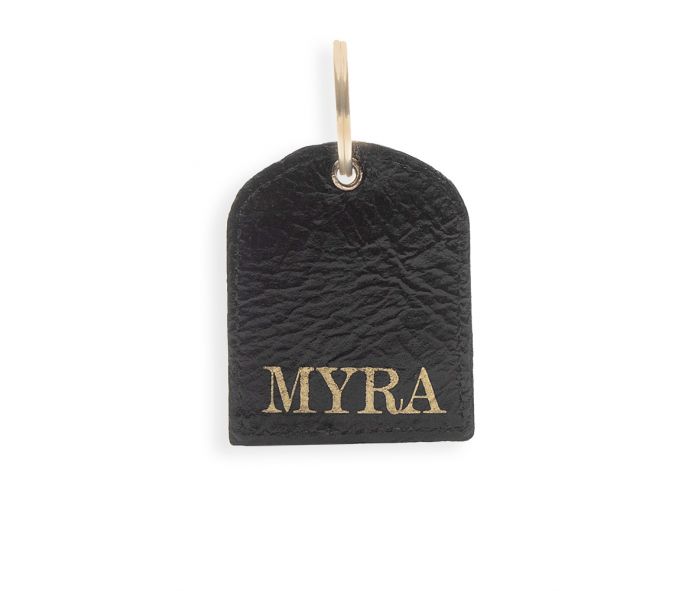Myra Peeking Bloom Hand-tooled Leather Key Fob