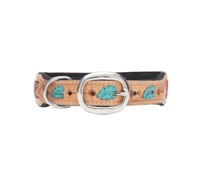 Myra Poppy of the Plains Hand-tooled Dog Collar